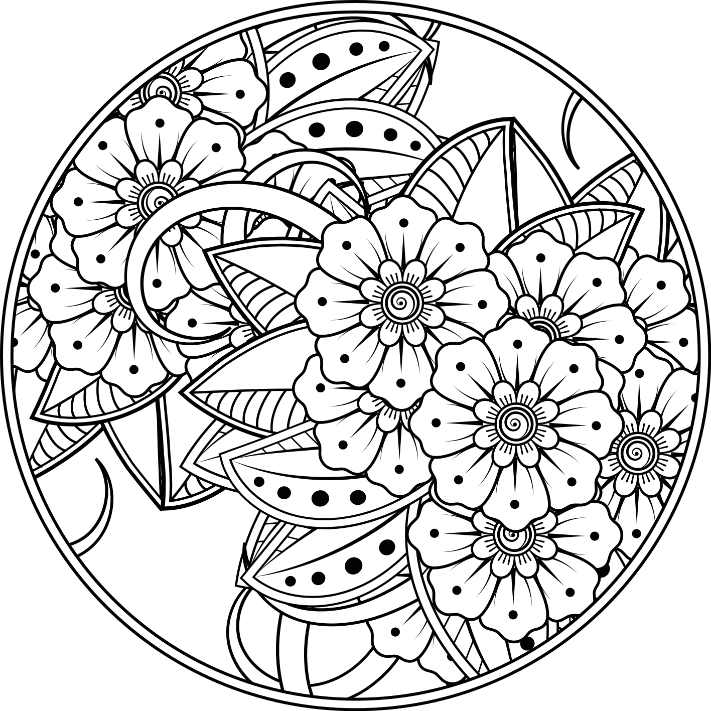 Tapete vinílico de mandala estilo floral - TenStickers