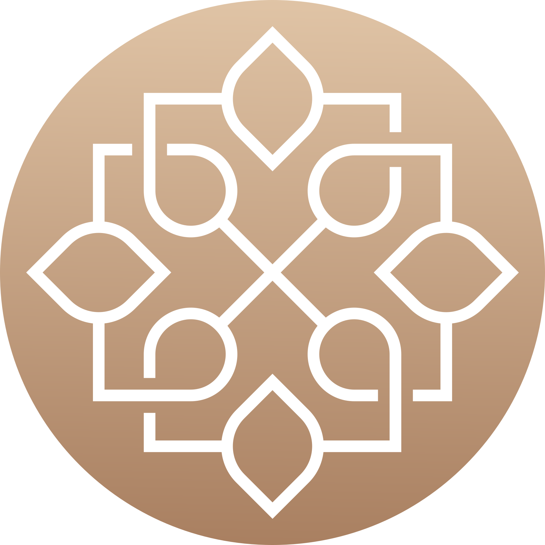 Tapete vinílico de mandala motivo marrom e branco - TenStickers