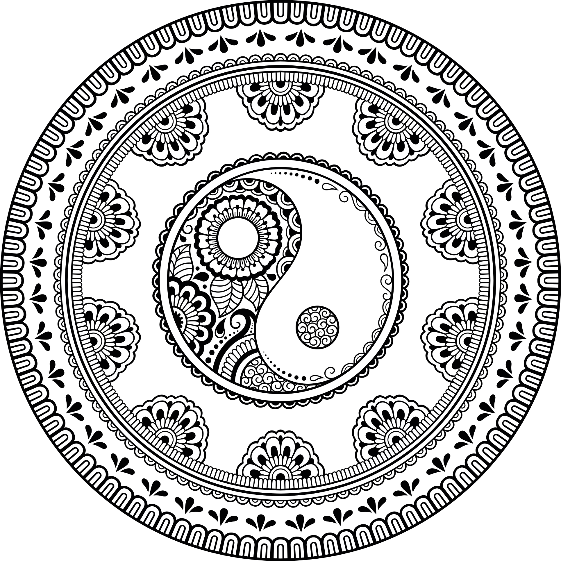 Tapete vinílico para gabinete Mandala de estilo hindi espiritual  - TenStickers