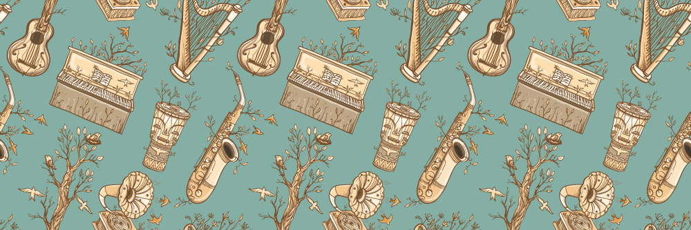 Tapete vinílico criança ideia de instrumentos musicais - TenStickers