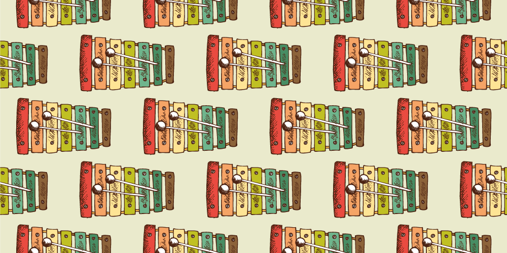 tapete em vinil retangular com padrão de instrumento musical - TenStickers