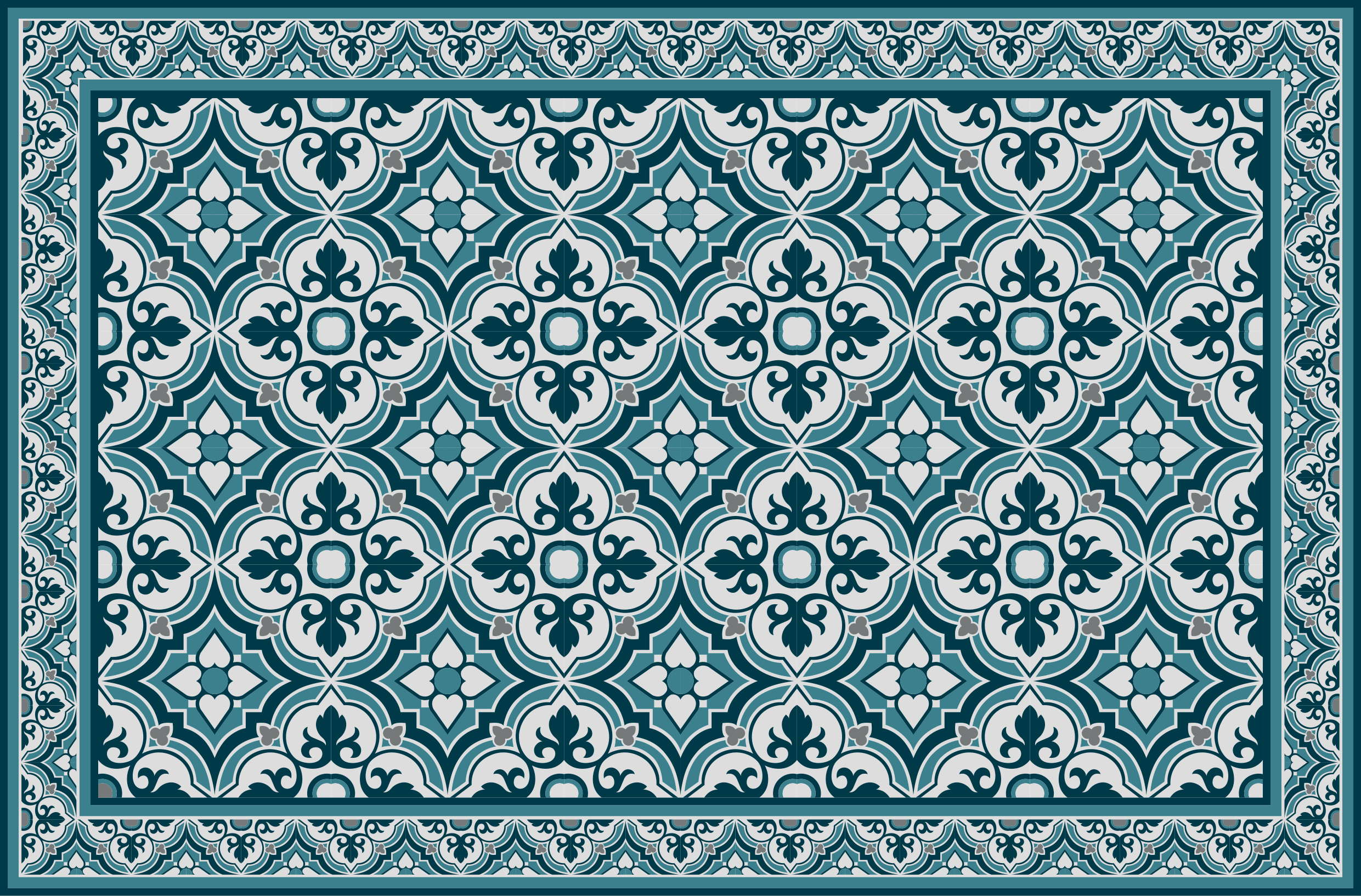 Tapete vinílico azulejos elegante motivo azul - TenStickers