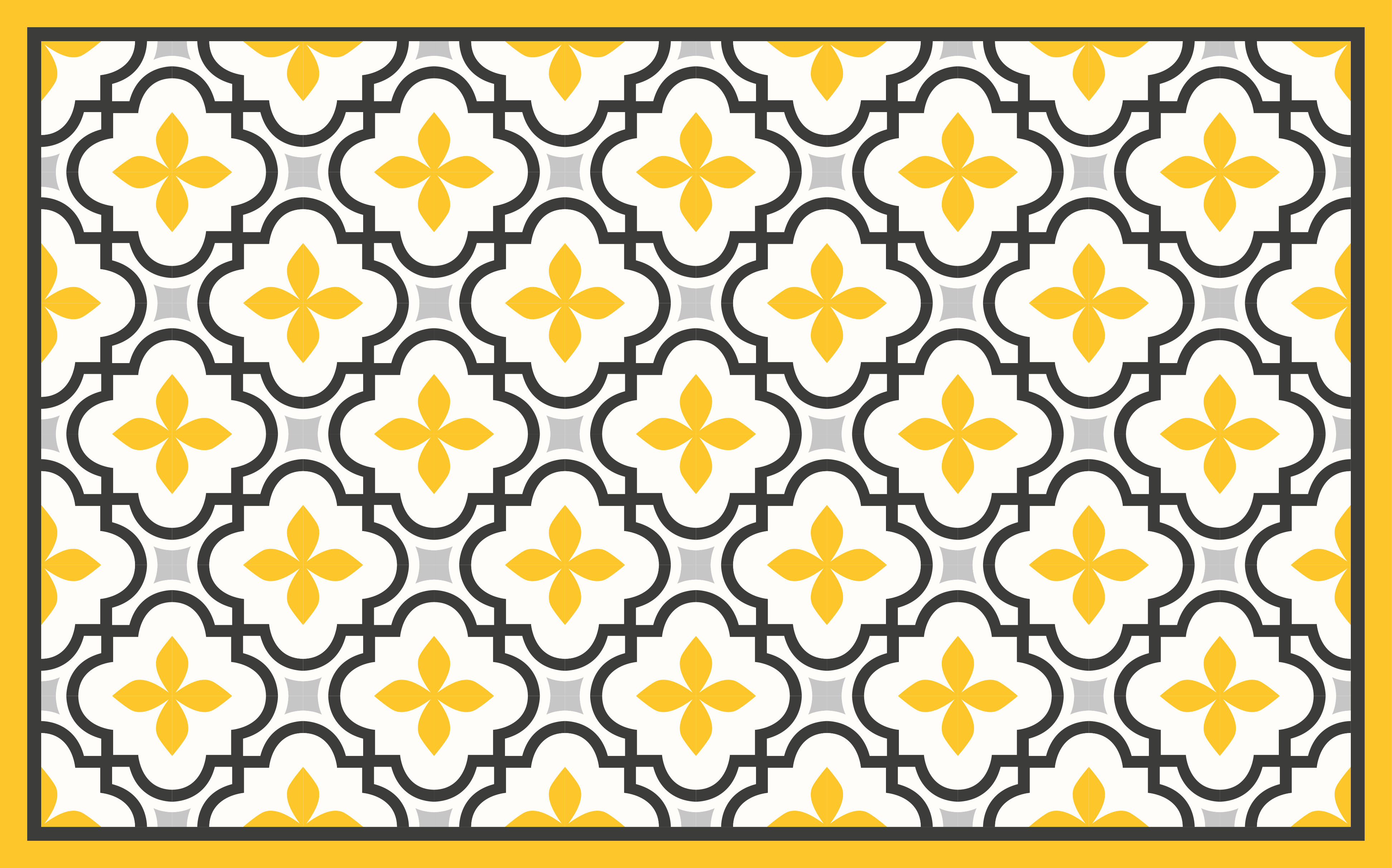 Tapete vinílico azulejos motivo floral amarelo - TenStickers