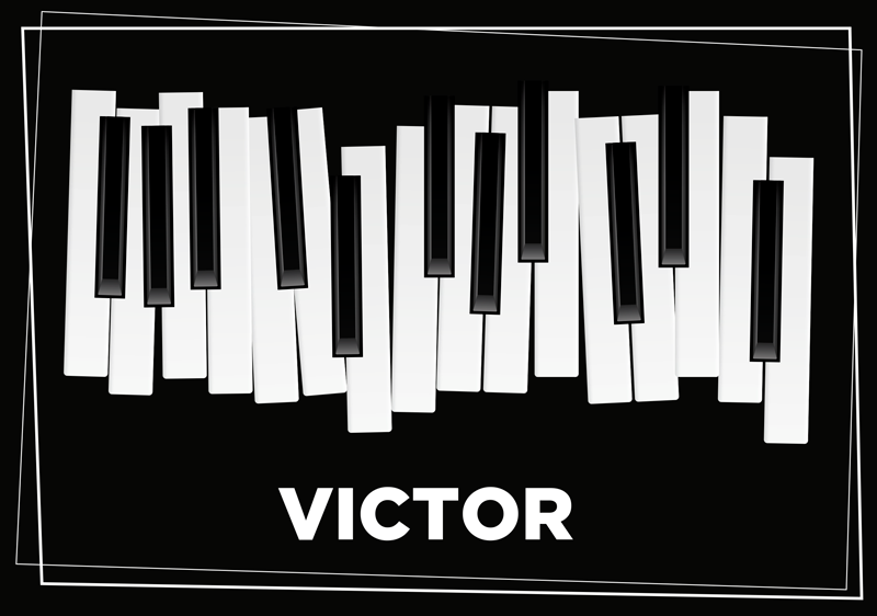Piano de fundo musical com tapete de nome - TenStickers