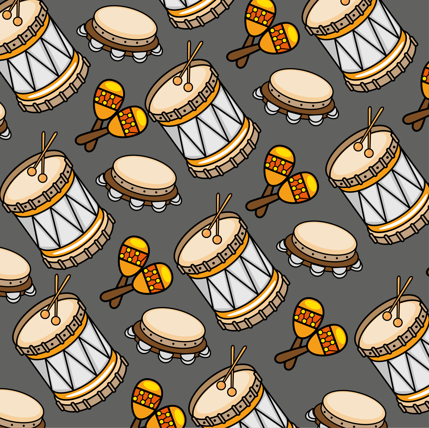 Tapete de vinil quadrado com motivos de percussão - TenStickers