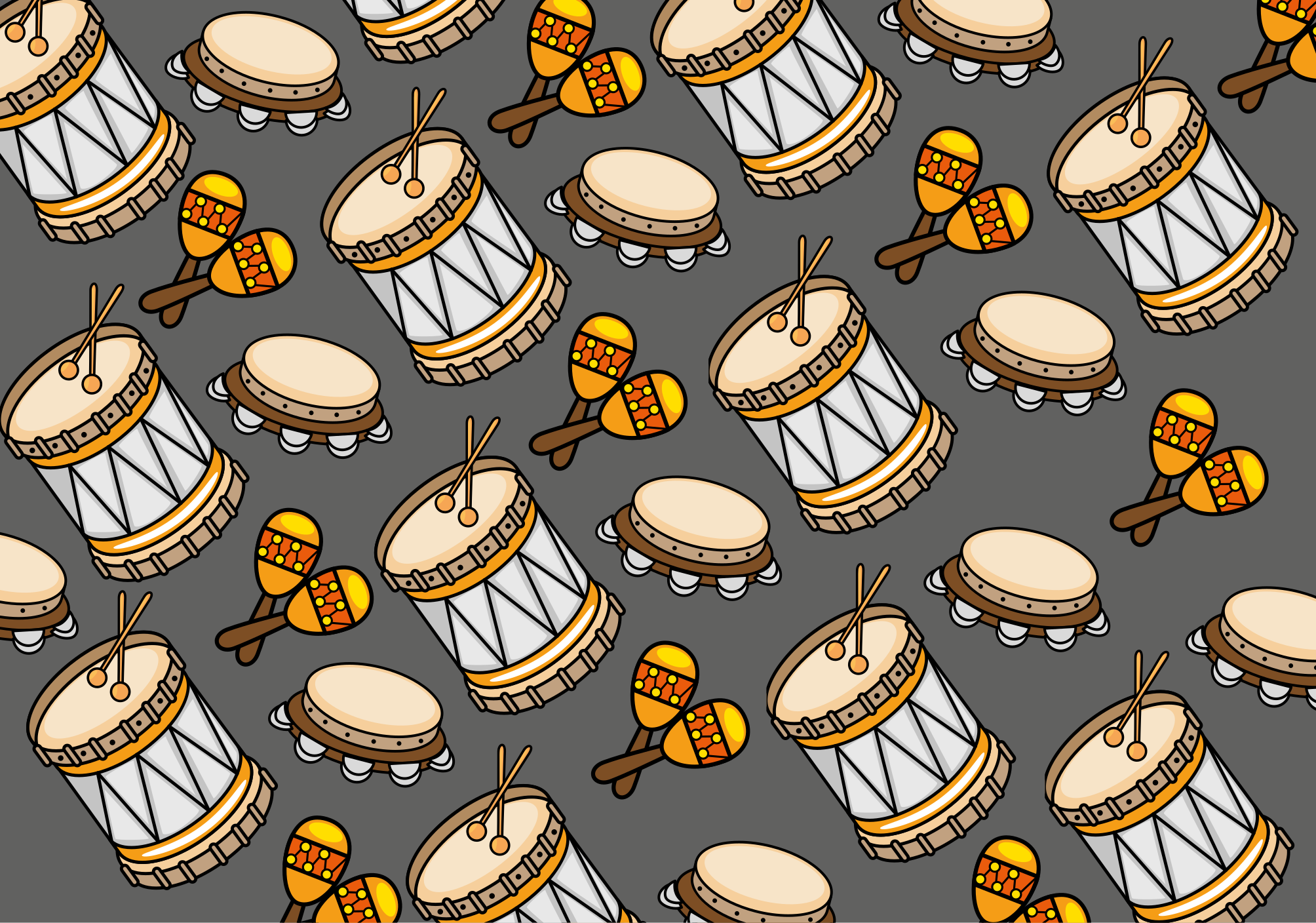 Tapete vinílico criança coleção de instrumentos musicais - TenStickers