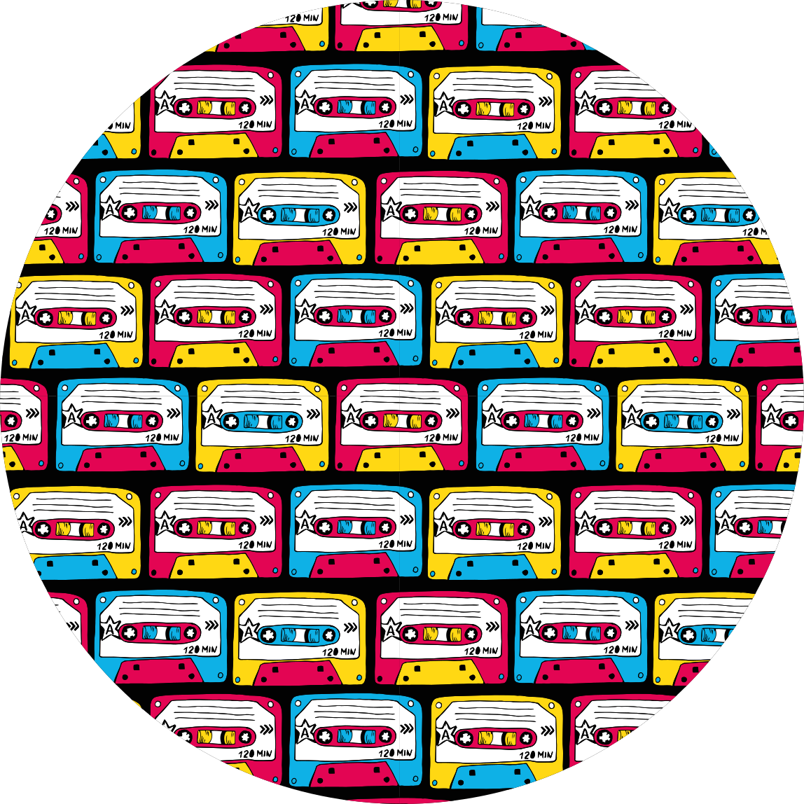 Tapete vinílico vintage fitas cassete vibrantes - TenStickers