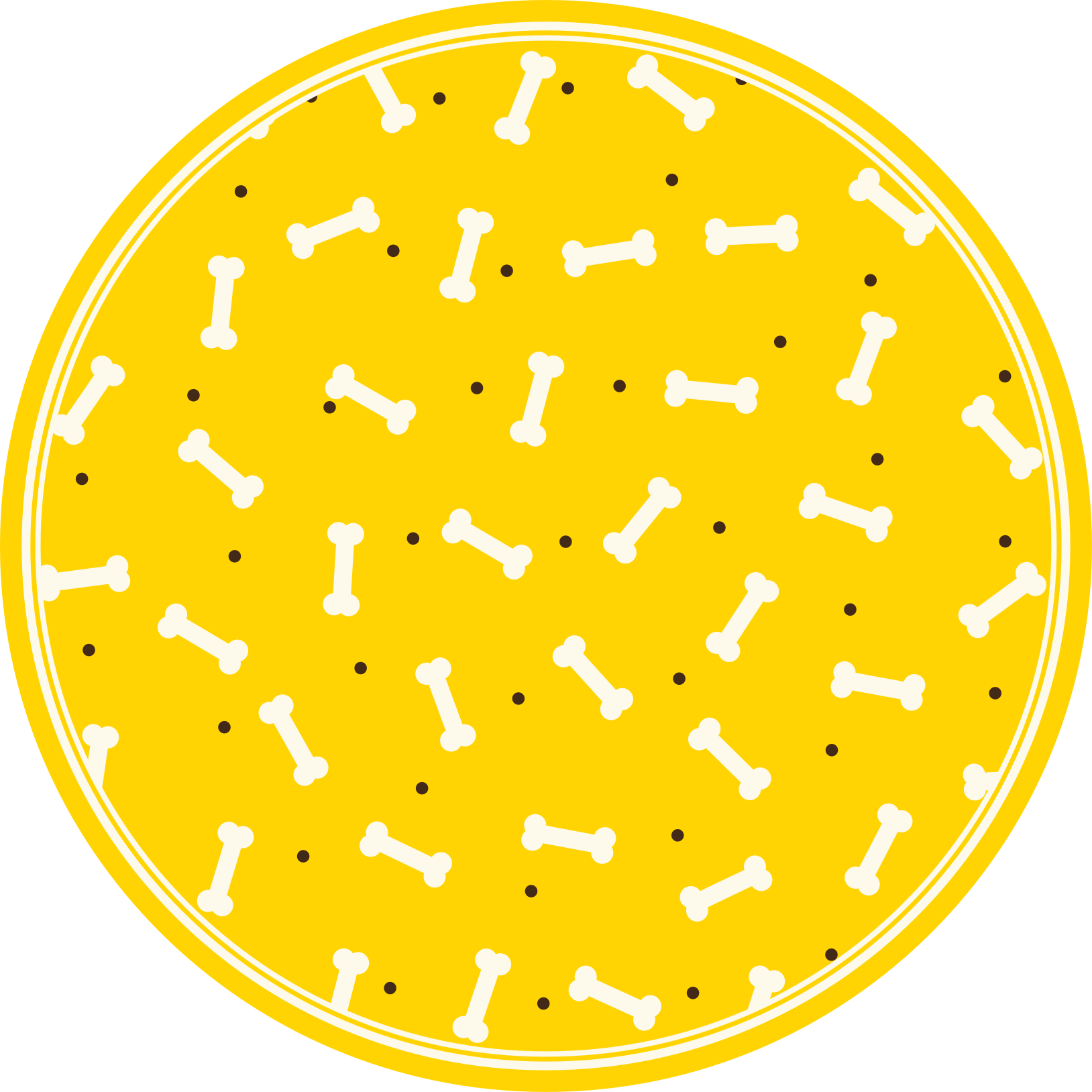 Tapete vinílico de animais padrão de osso amarelo - TenStickers