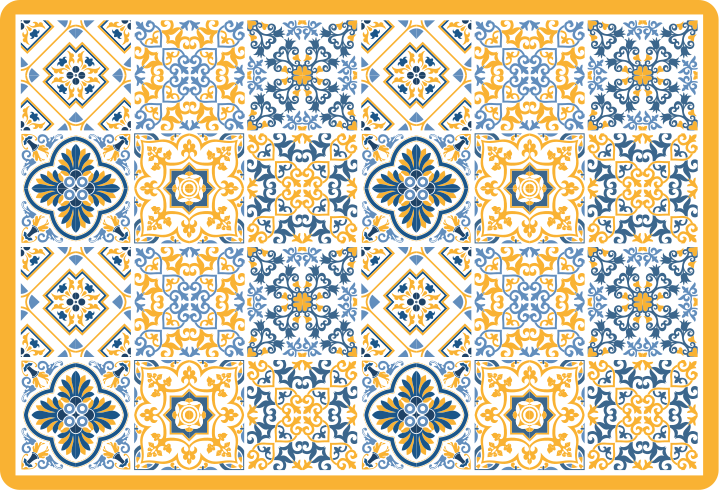 Tapete vinílico azulejos arranjos de mosaico vibrantes - TenStickers