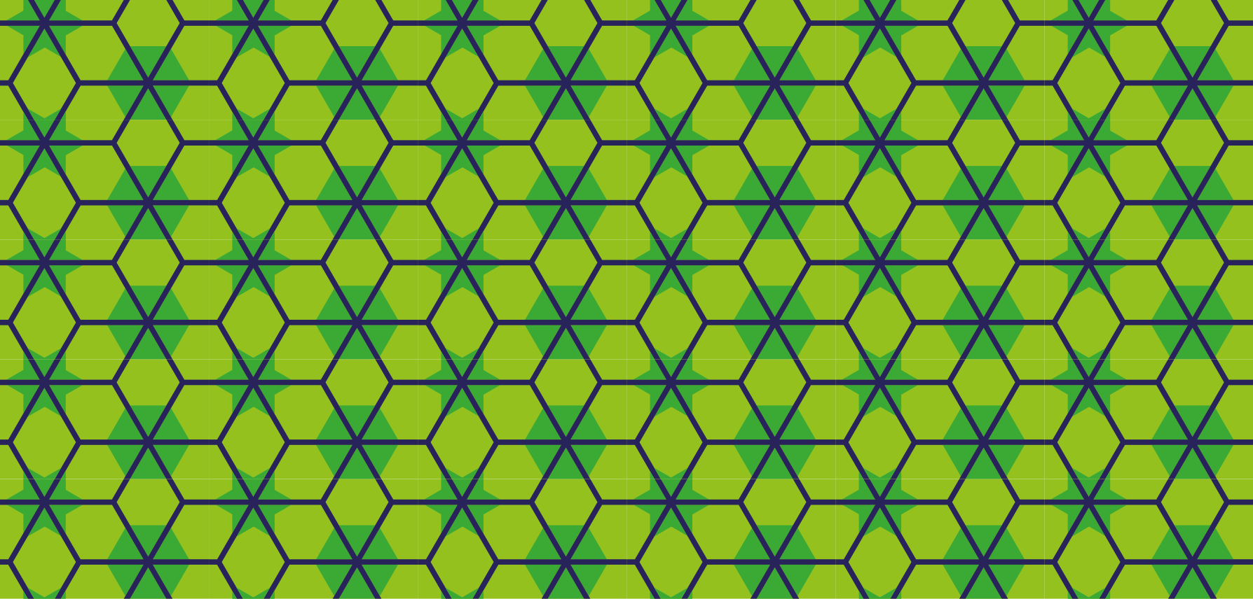 Tapete vinílico geométricas padrão hexagonal verde - TenStickers