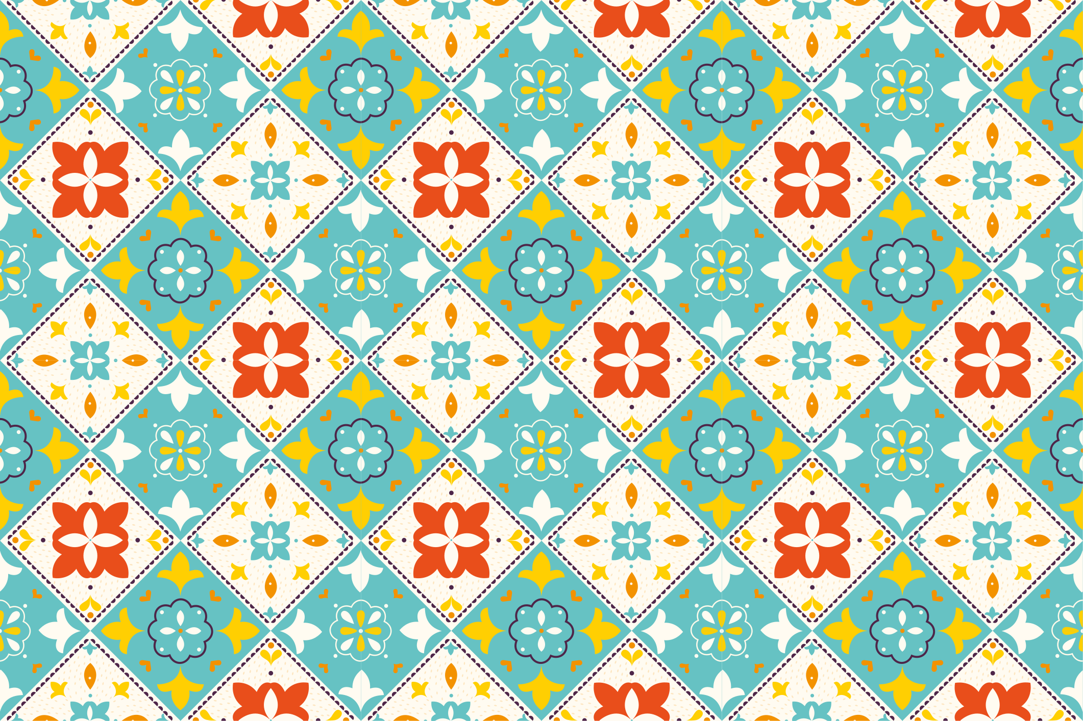 Tapete vinílico azulejos estilo inspirado em plantas - TenStickers