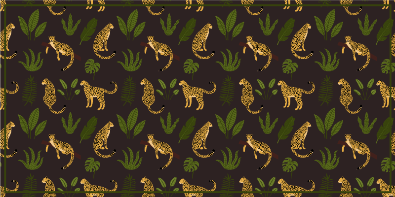 Tapete vinílico estampa de animal padrão folha de leopardo - TenStickers