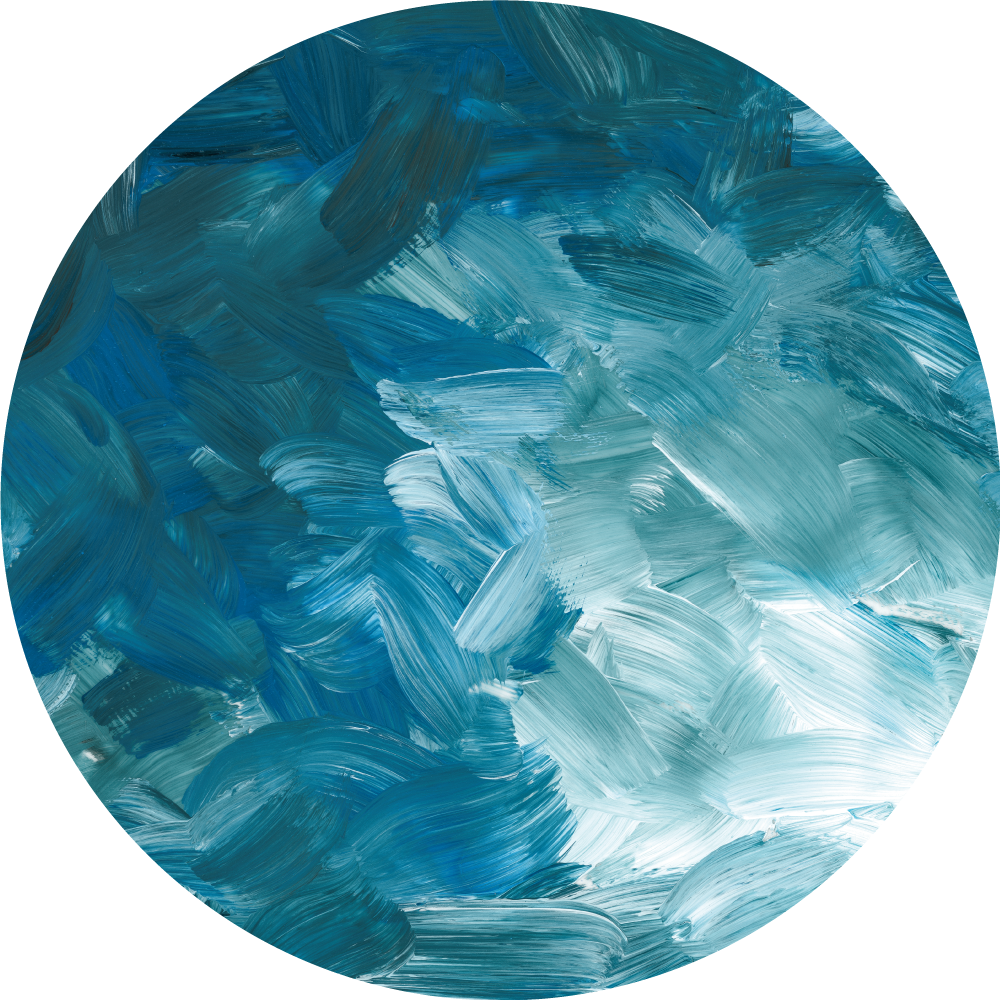 Tapete circular com pincelada azul abstrato - TenStickers