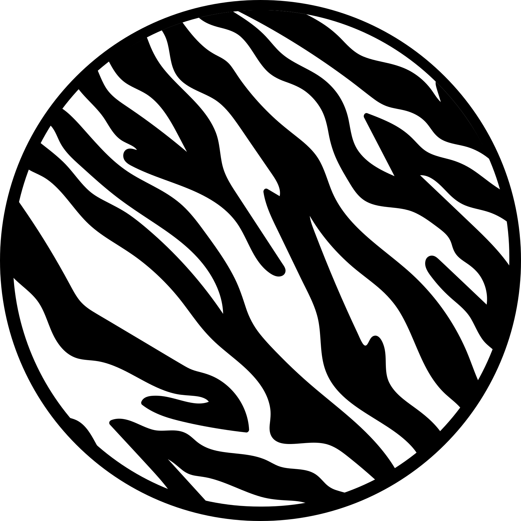 Tapete circular de fundo com estampa de zebra clássico - TenStickers