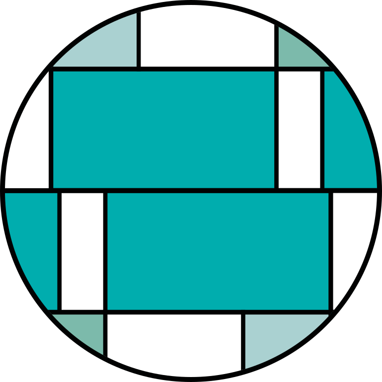 Tapete circular de blocos de cor quadrada verde - TenStickers