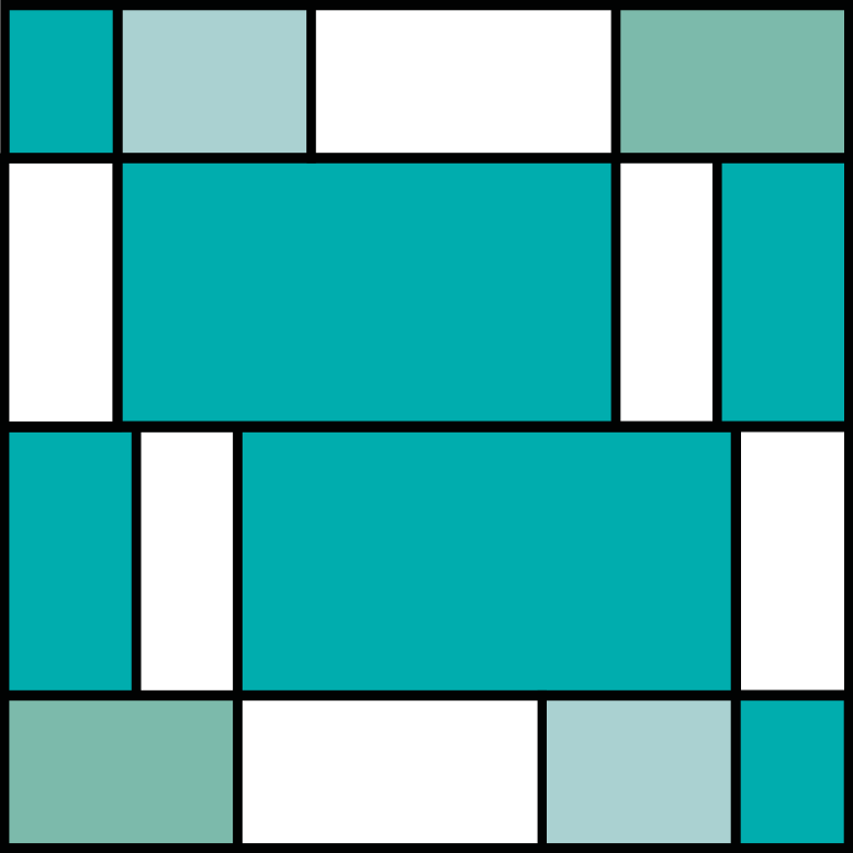 Tapete quadrado de vinil com blocos de cor quadrada verde - TenStickers