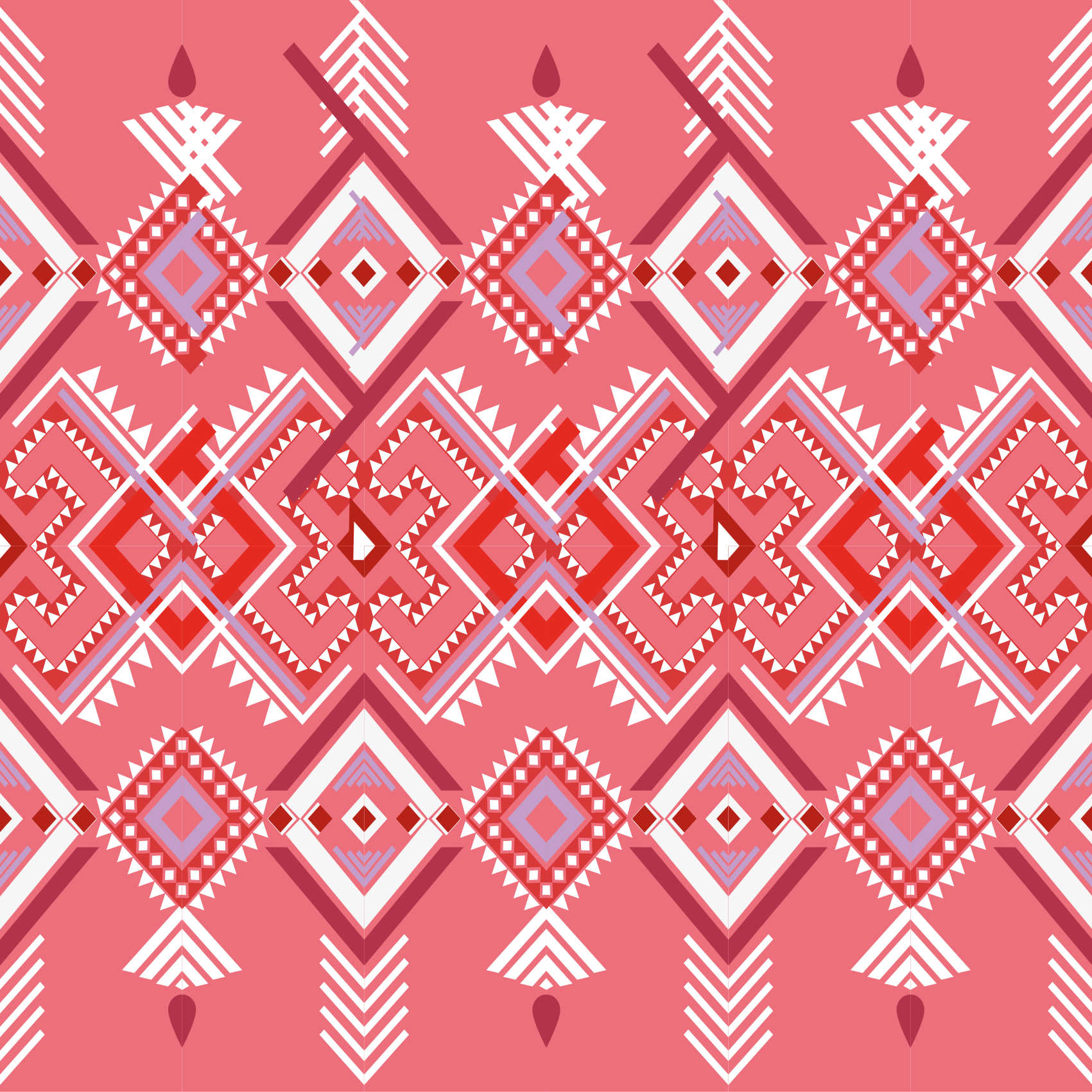 Tapete vinílico etnicas mosaico de padrão tribal - TenStickers