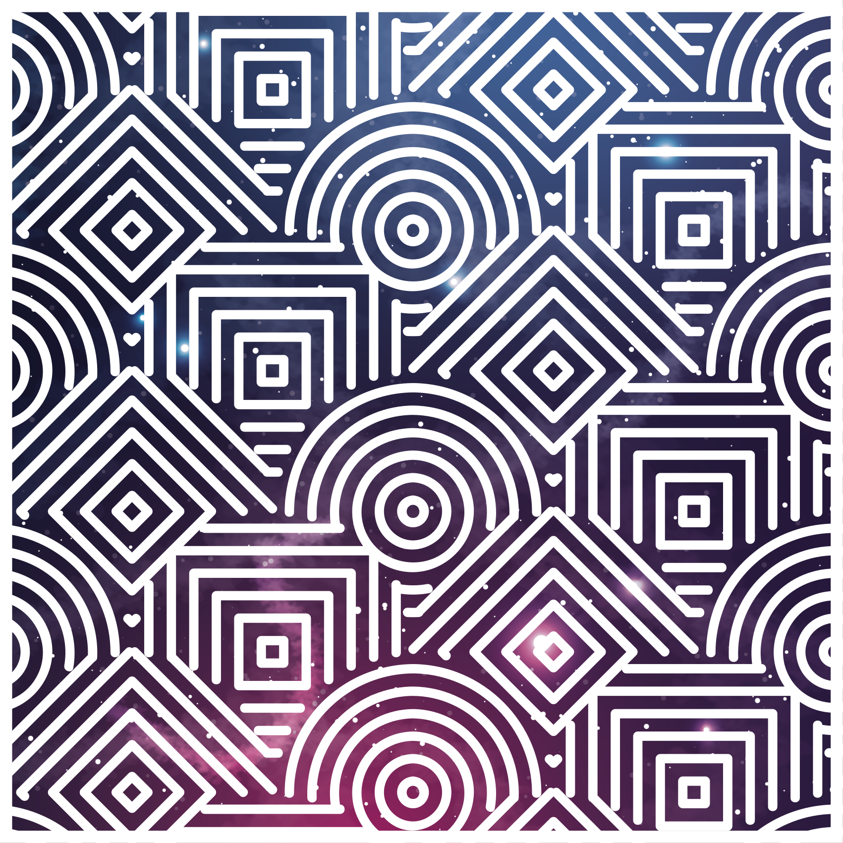 Tapete vinílico geométricas rodadas e quadrados complexos - TenStickers