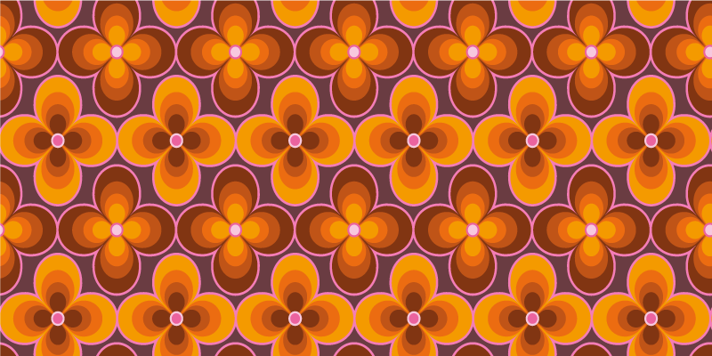 Tapete vinílico vintage padrão floral retrô - TenStickers