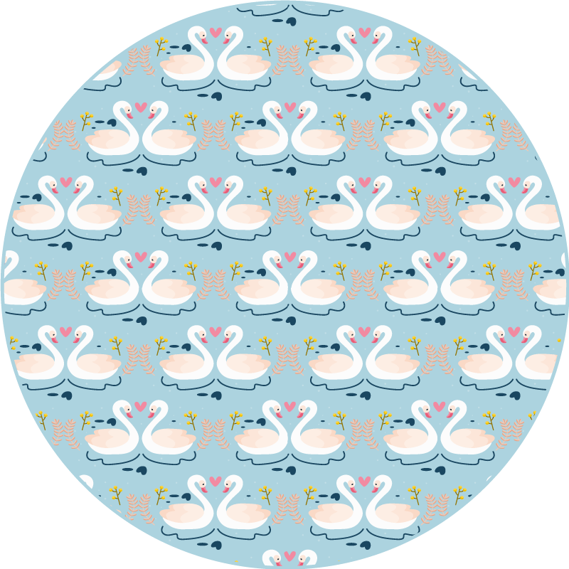 Tapete vinílico de animais padrão de cisne encantador - TenStickers