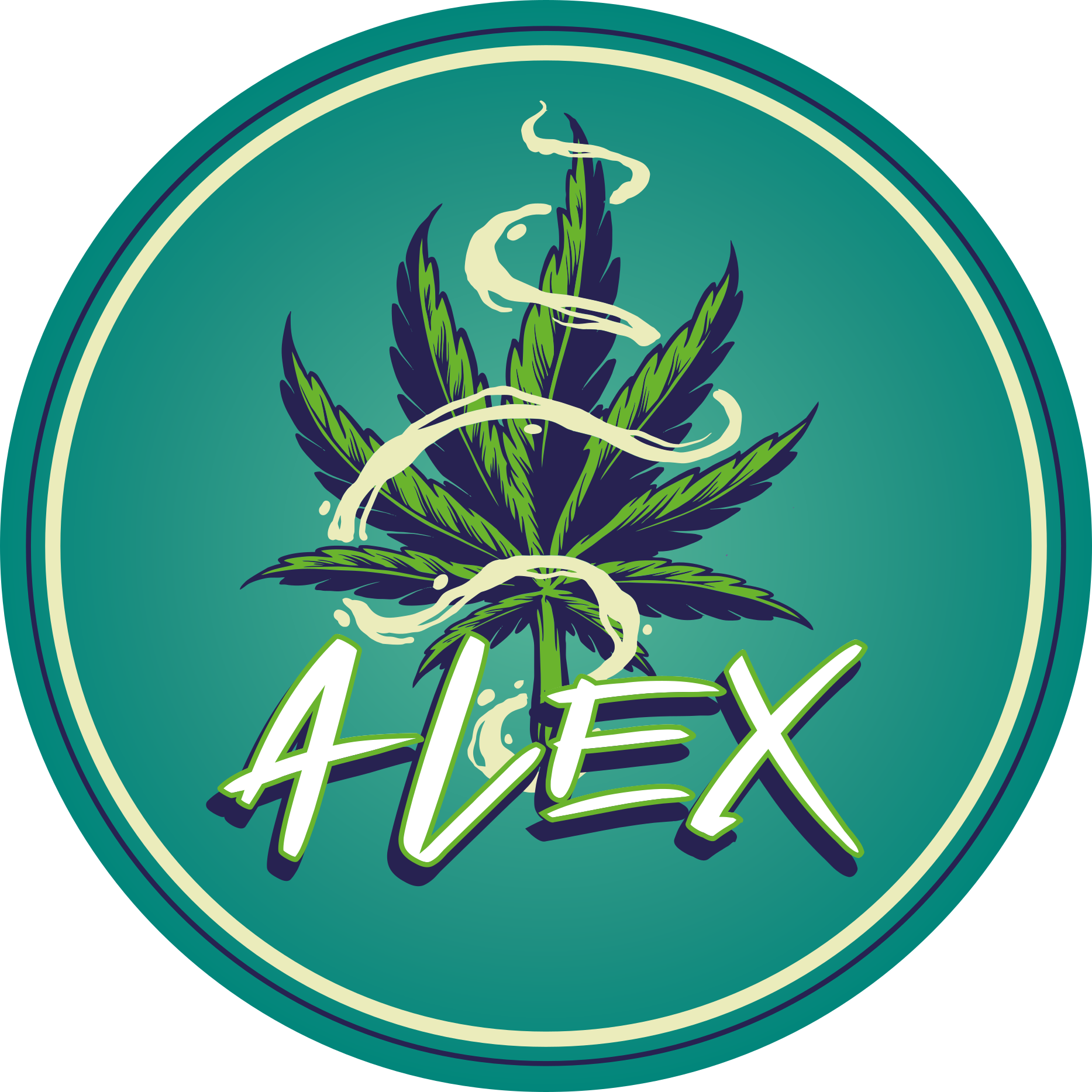 Tapete personalizado de graffiti de ilustração de cannabis - TenStickers