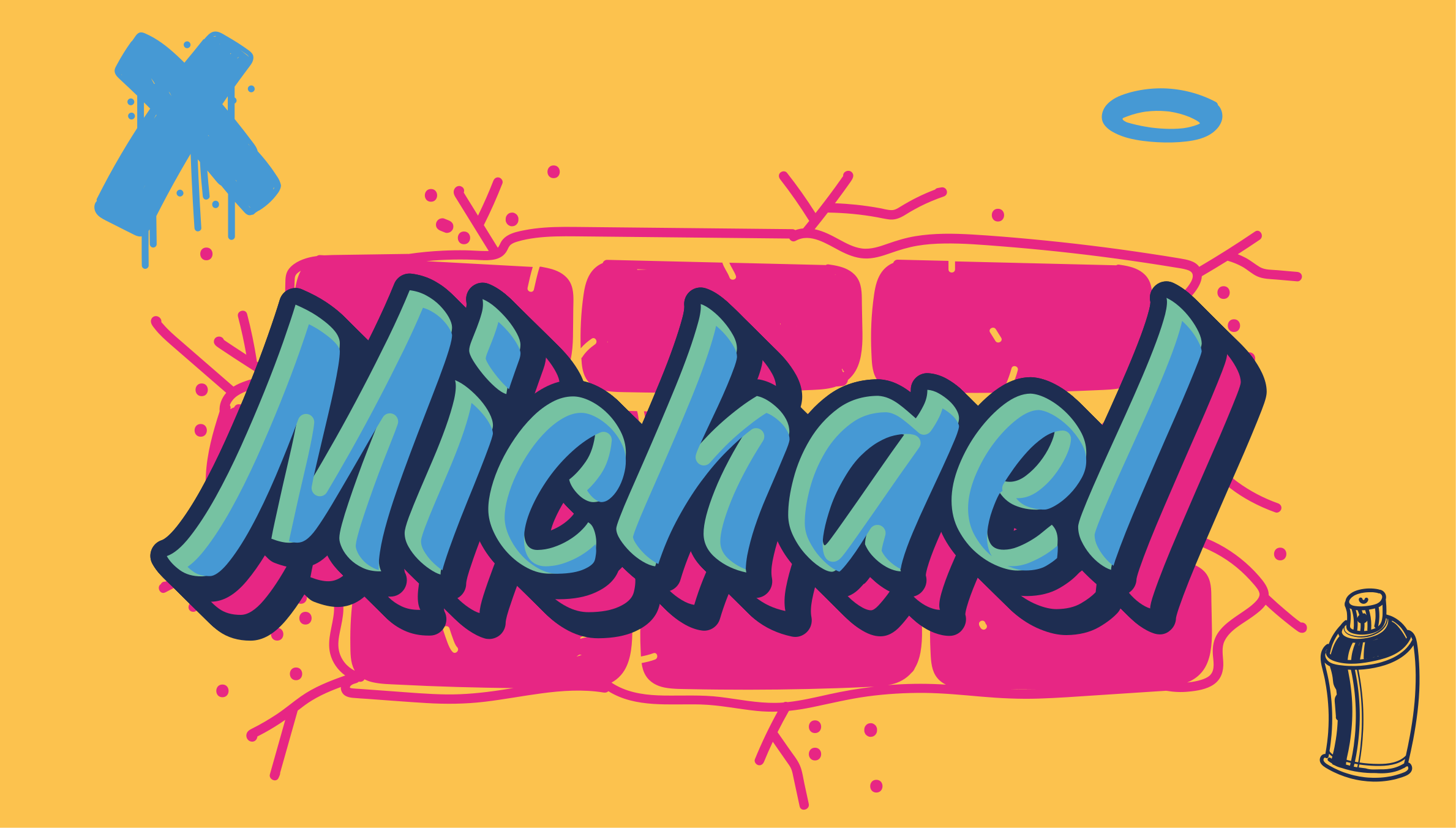 Tapete vinílico criança nome personalizado de grafite - TenStickers