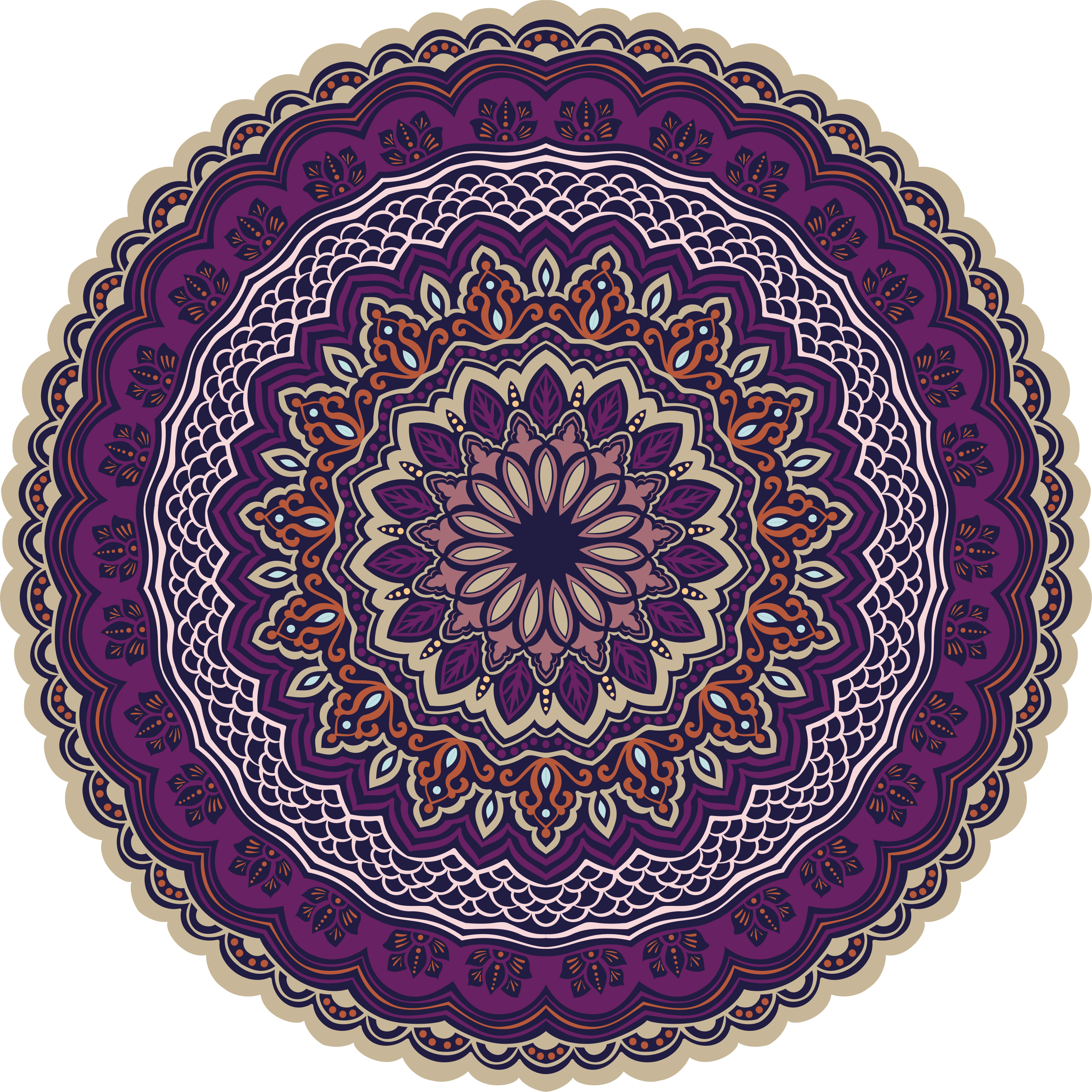 Tapete colorido de textura de mandala ornamental - TenStickers