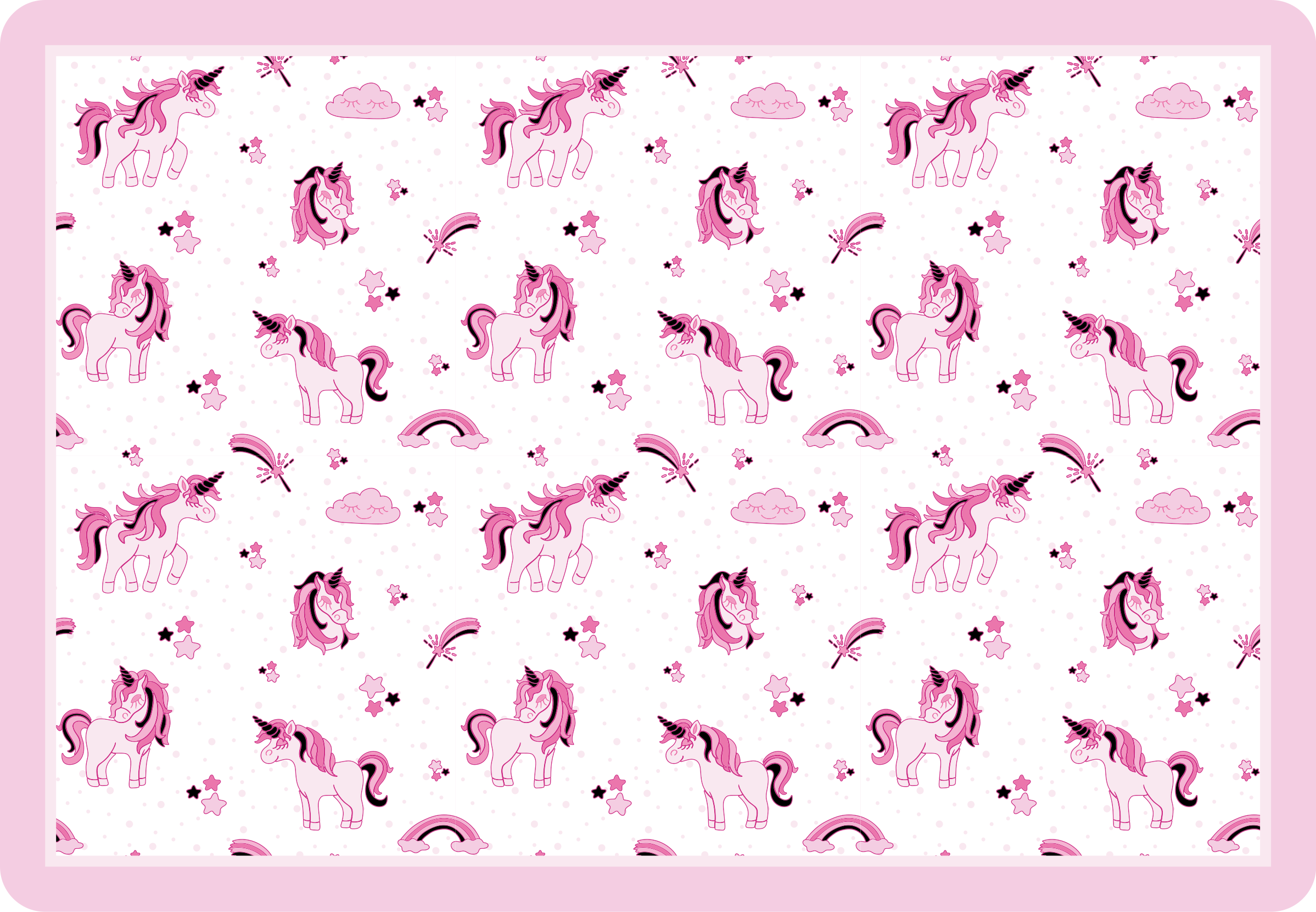 Tapete vinílico criança reino de fantasia de unicórnio - TenStickers