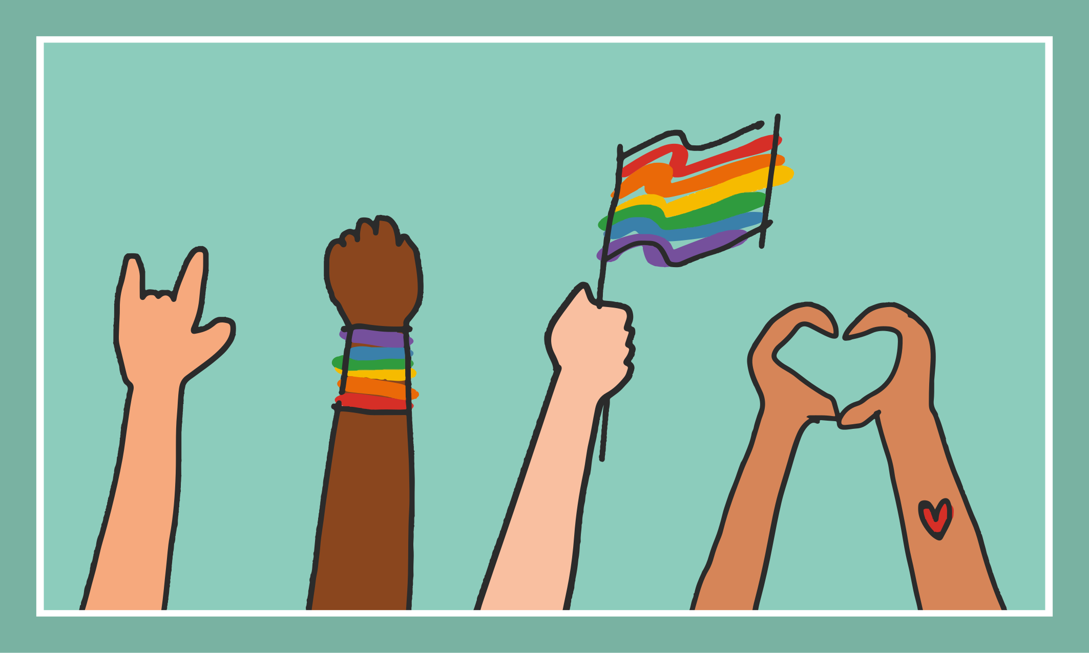 Tapete vinílico eventos diversas mãos para cima - TenStickers