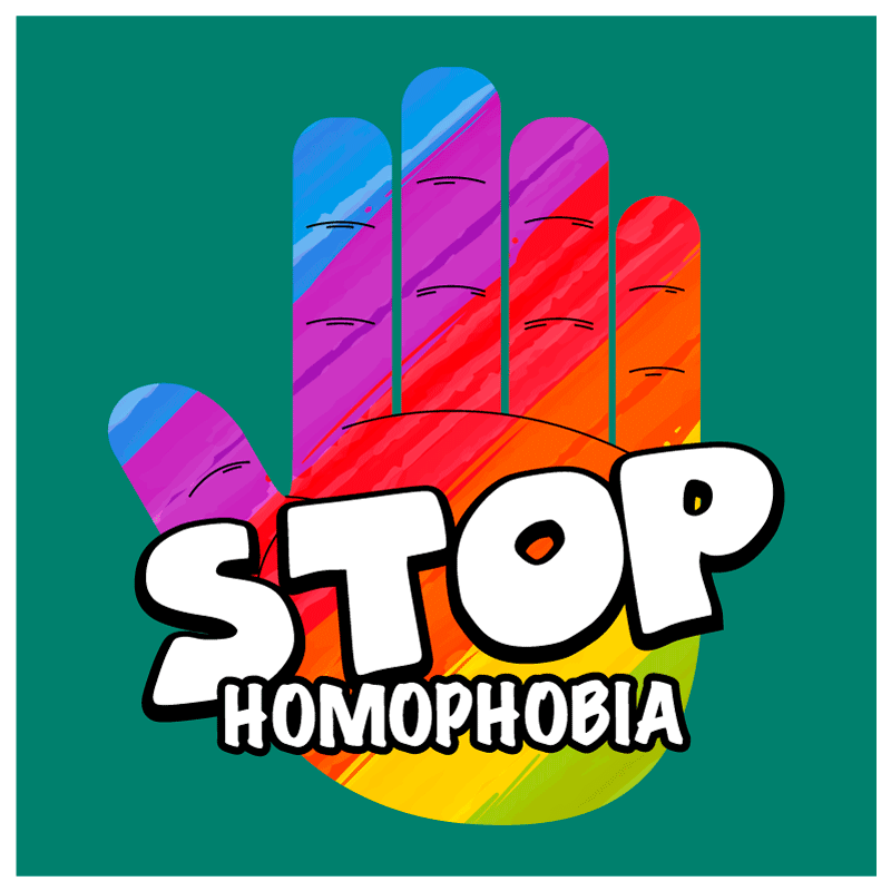 Pare a homofobia, conceito, mão, tapete, sala de estar - TenStickers