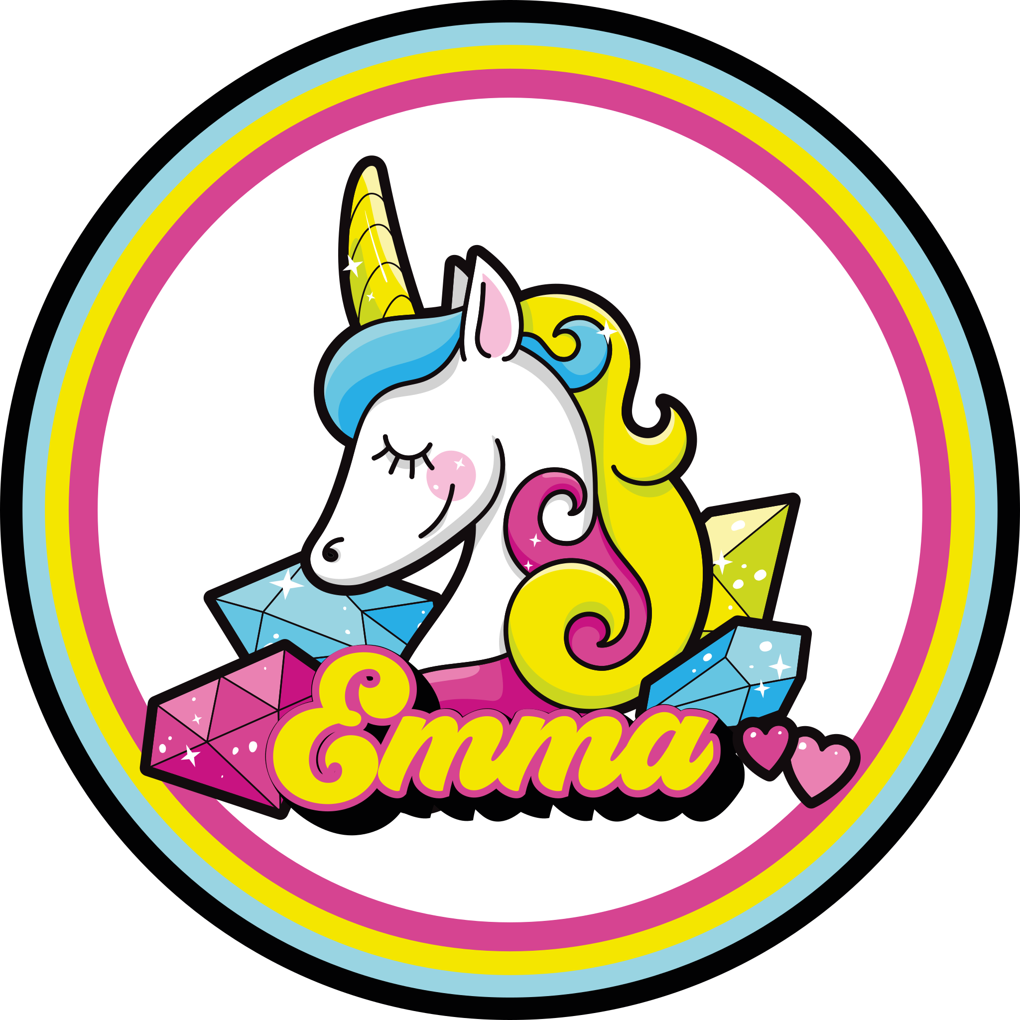 Lindo tapete personalizado de unicórnio de diamante - TenStickers