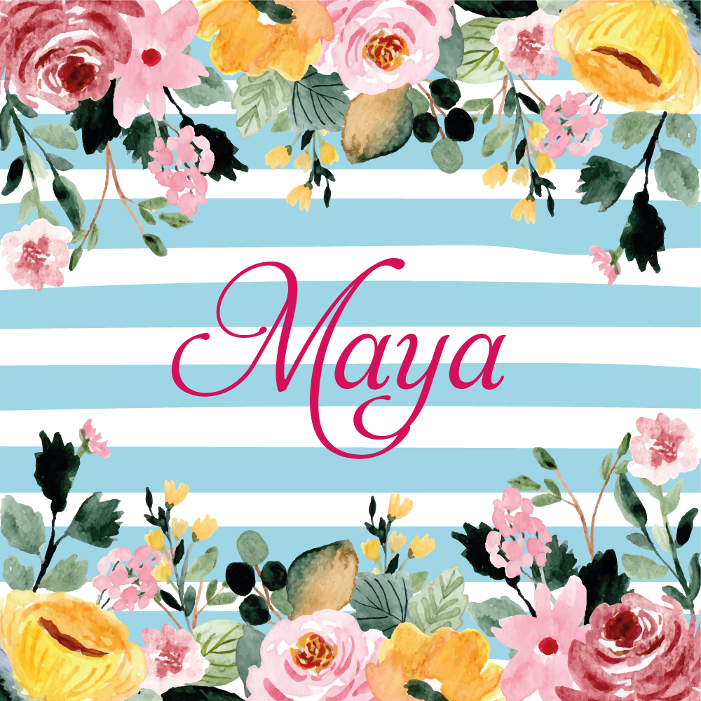 Fundo listrado com tapete personalizado de flores - TenStickers