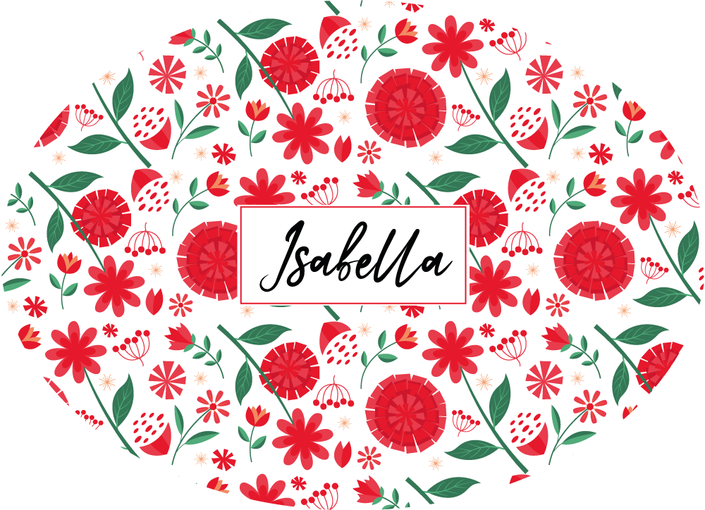 Tapete vinílico quarto flores vermelhas personalizadas - TenStickers