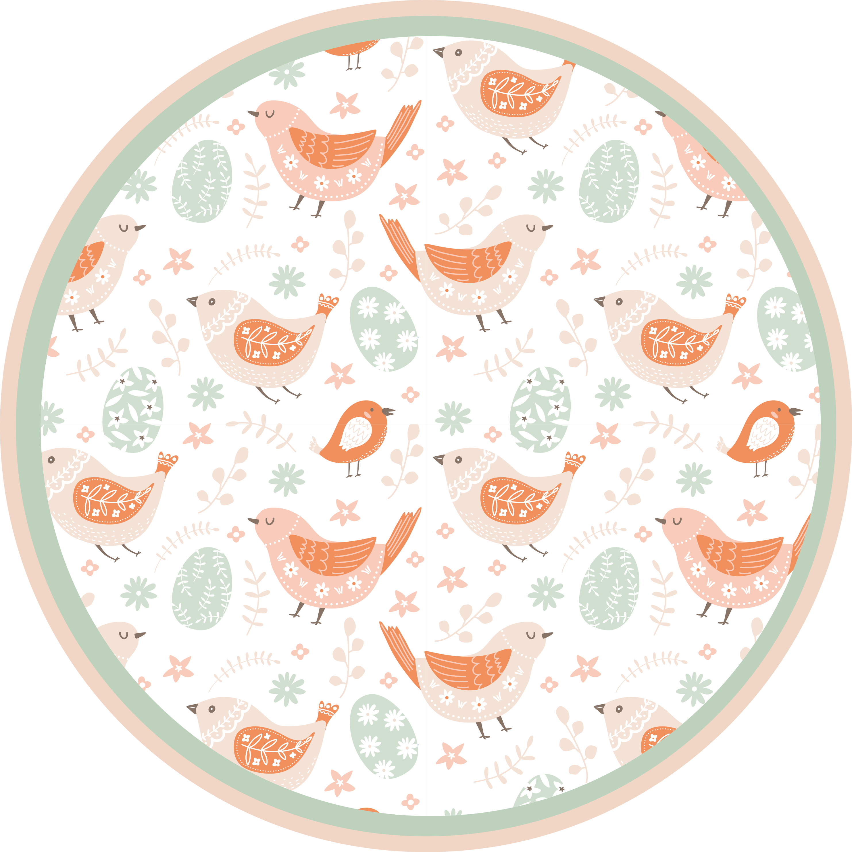 Tapete vinílico natureza motivos de pássaros encantadores - TenStickers