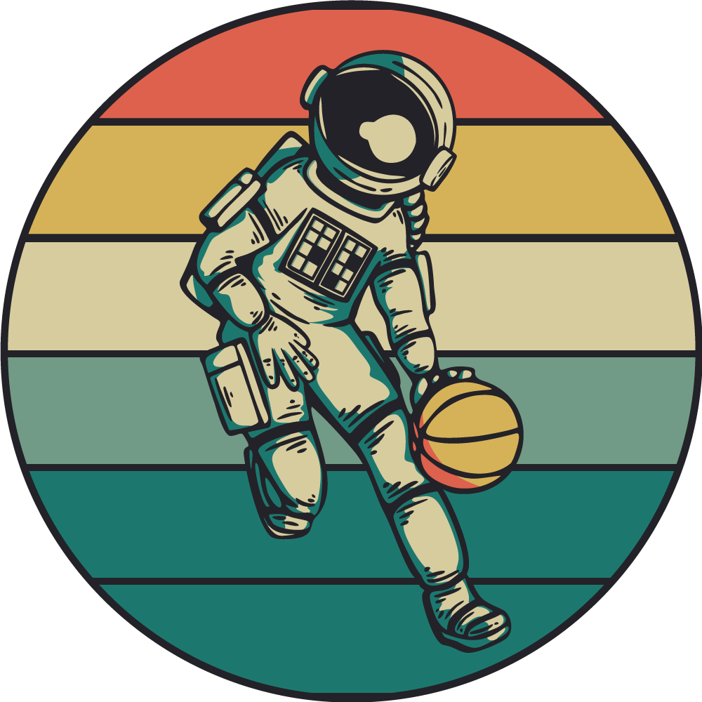 Tapete vinílico de jogos jogo de basquete de astronauta - TenStickers