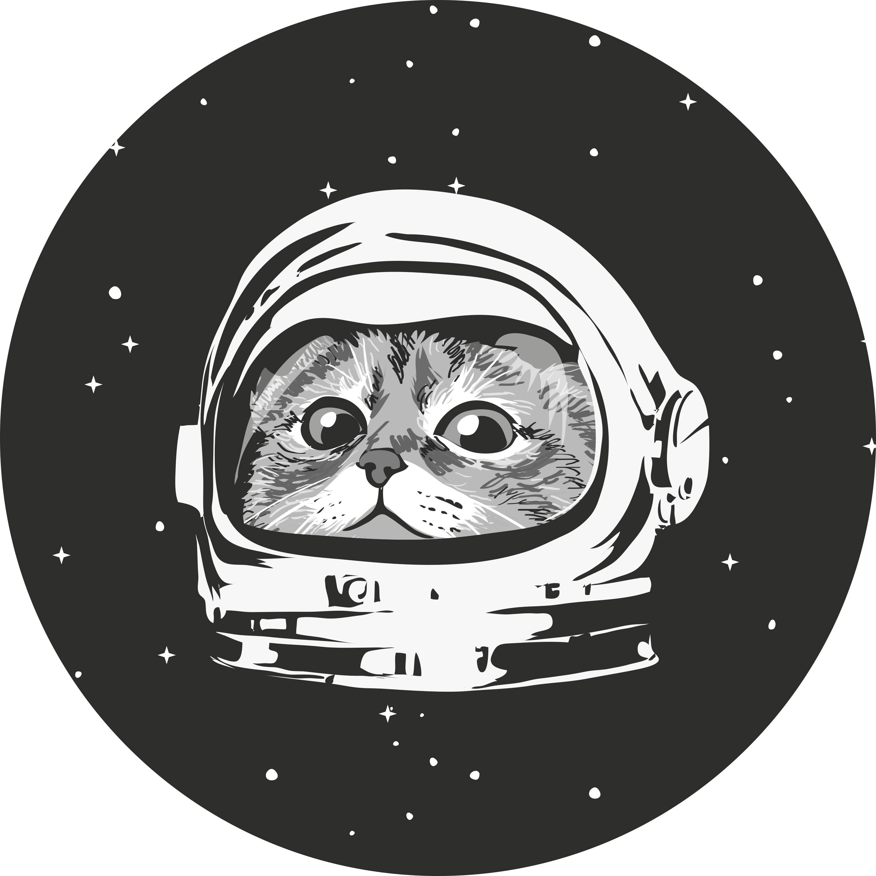 Gato fofo com tapete de quarto de capacete de astronauta - TenStickers
