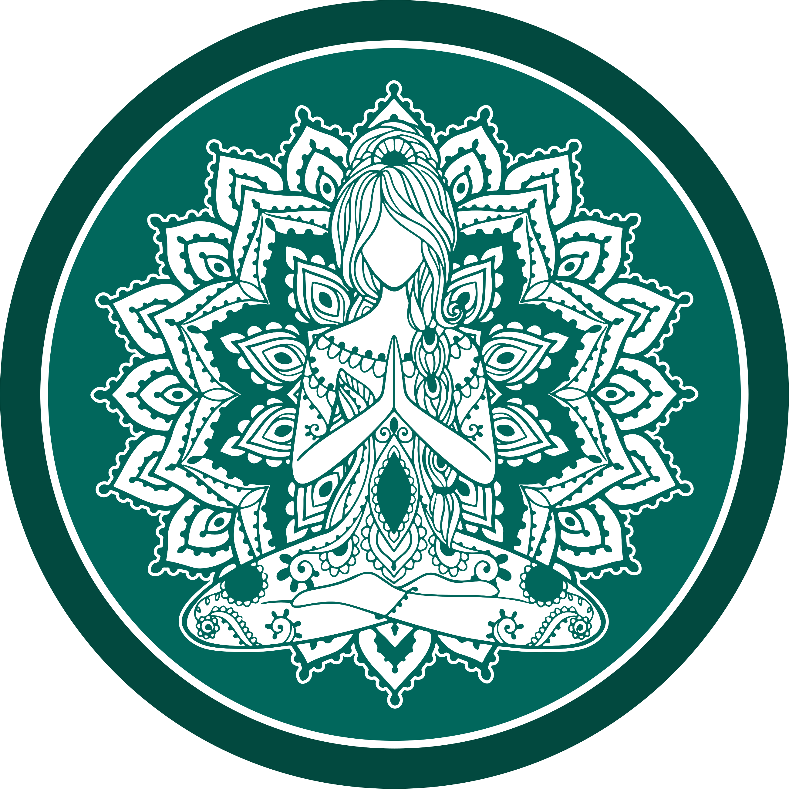 Tapete vinílico de mandala arte verde meditativa - TenStickers