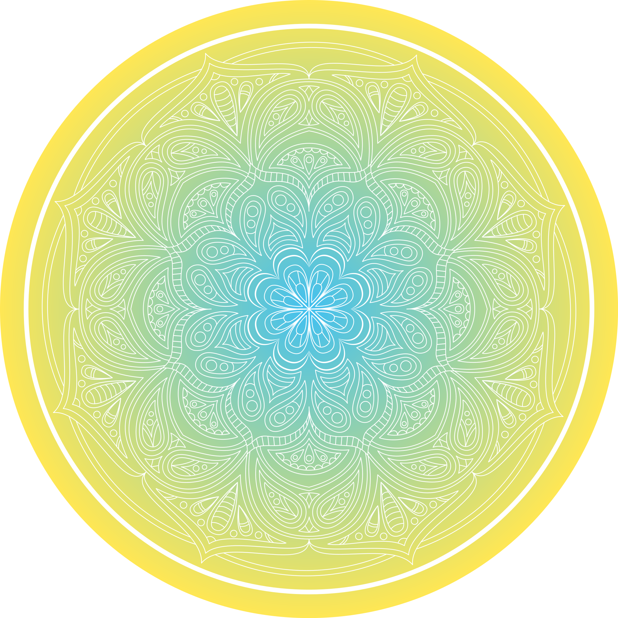 Tapete vinílico de mandala padrão floral intrincado - TenStickers