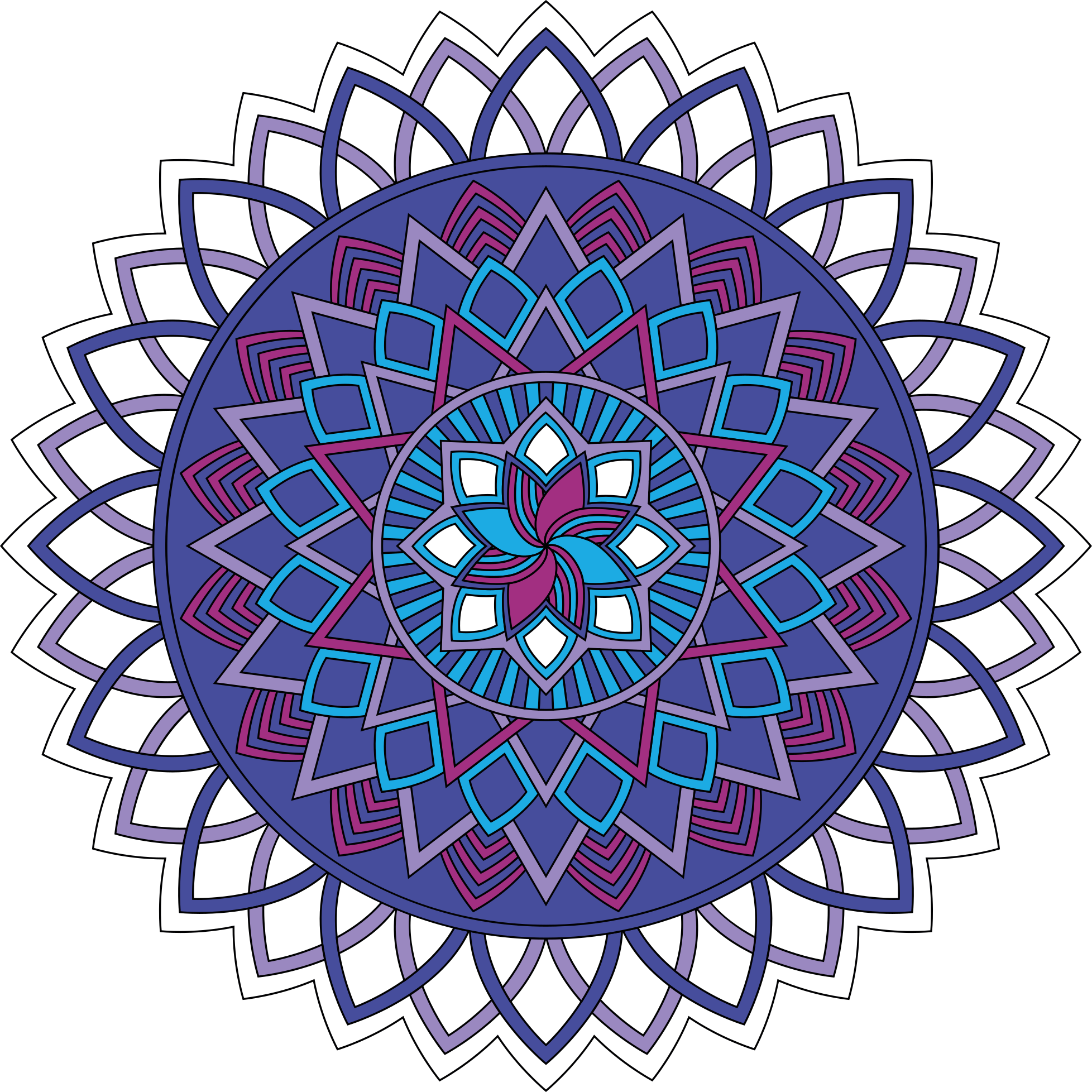 Tapete vinílico de mandala arranjo floral intrincado - TenStickers