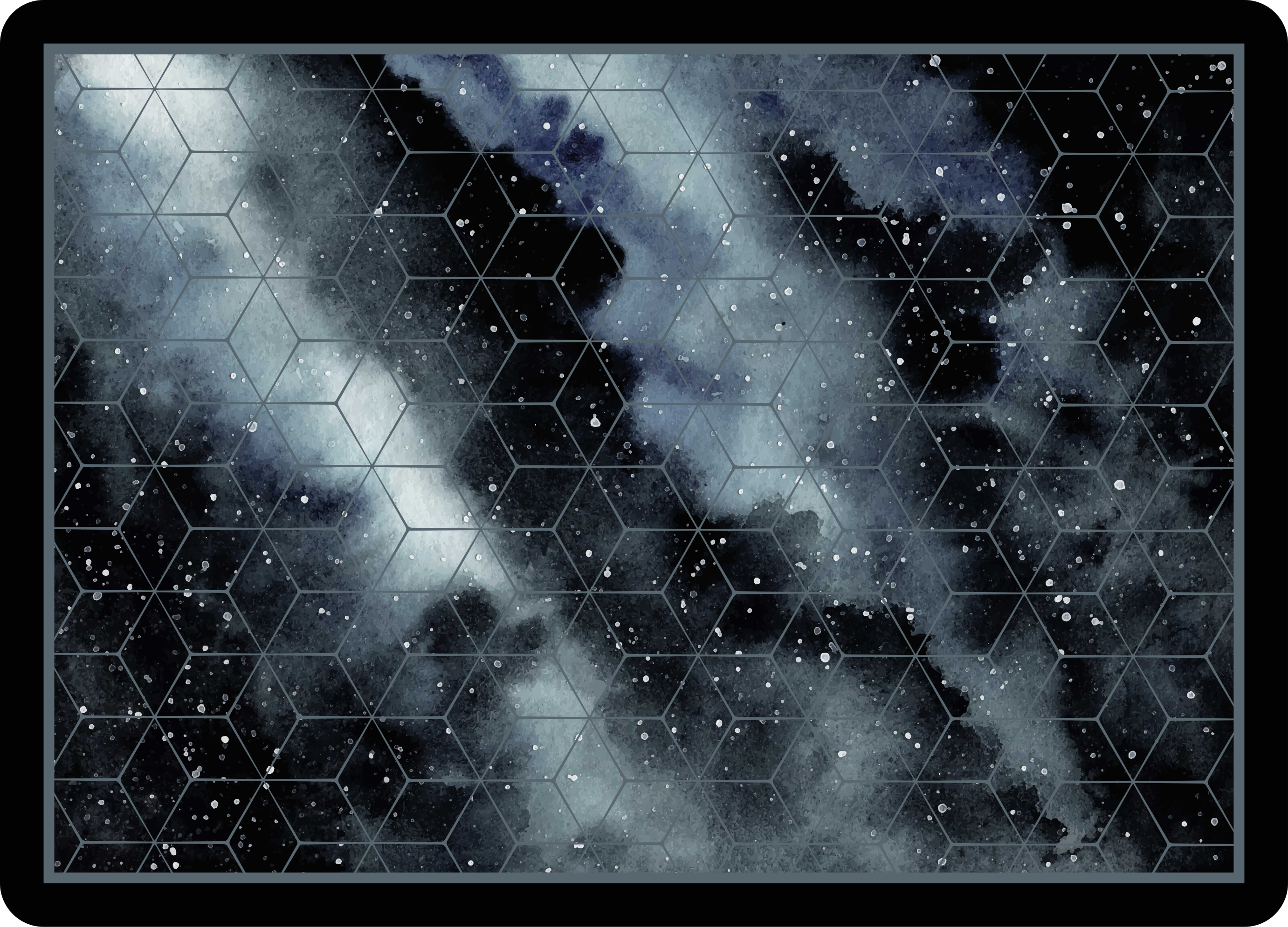 Tapete vinílico juvenil padrão de galáxia hexagonal - TenStickers