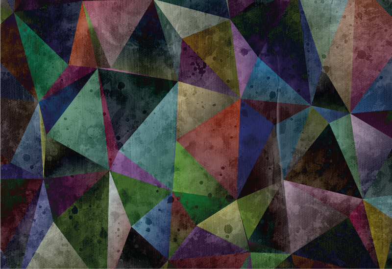 Tapete moderno de padrão de profundidade de cor estilo picasso - TenStickers