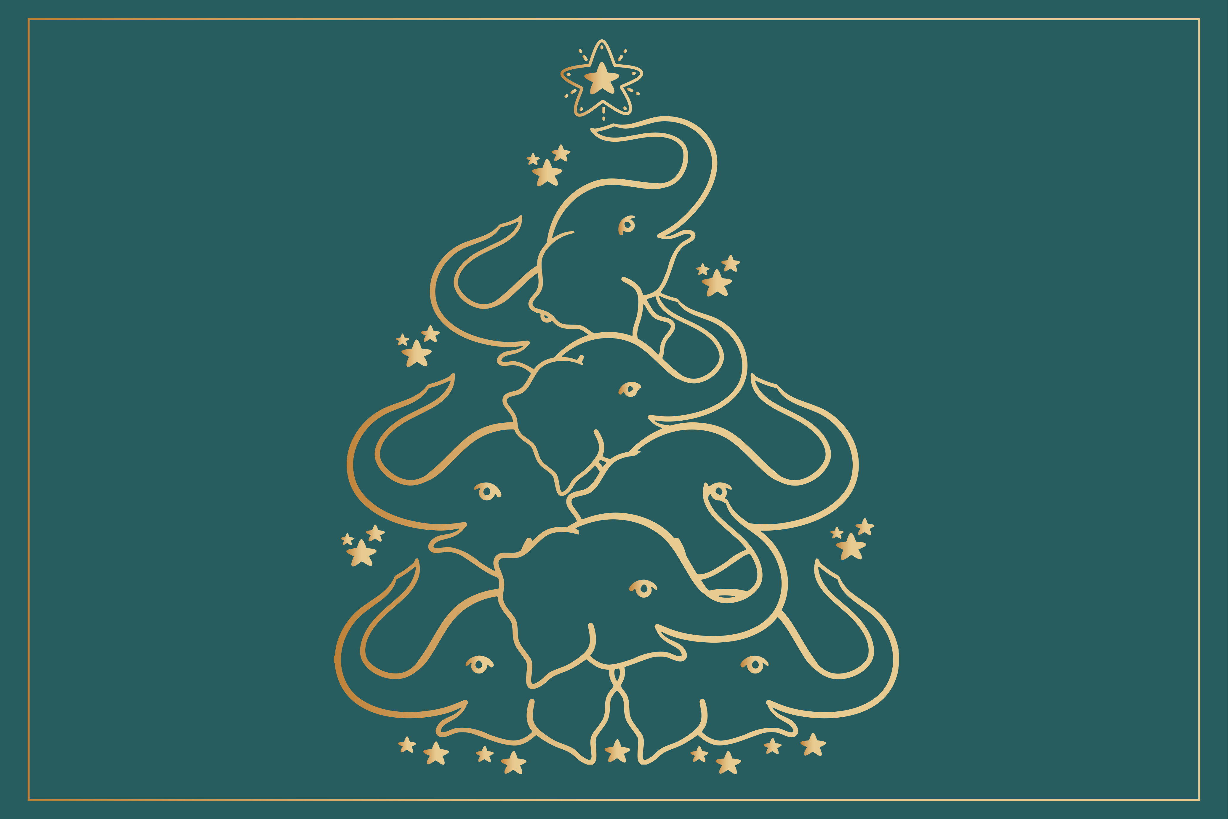 Tapete vinílico do Natal simulação de árvore-elefante - TenStickers