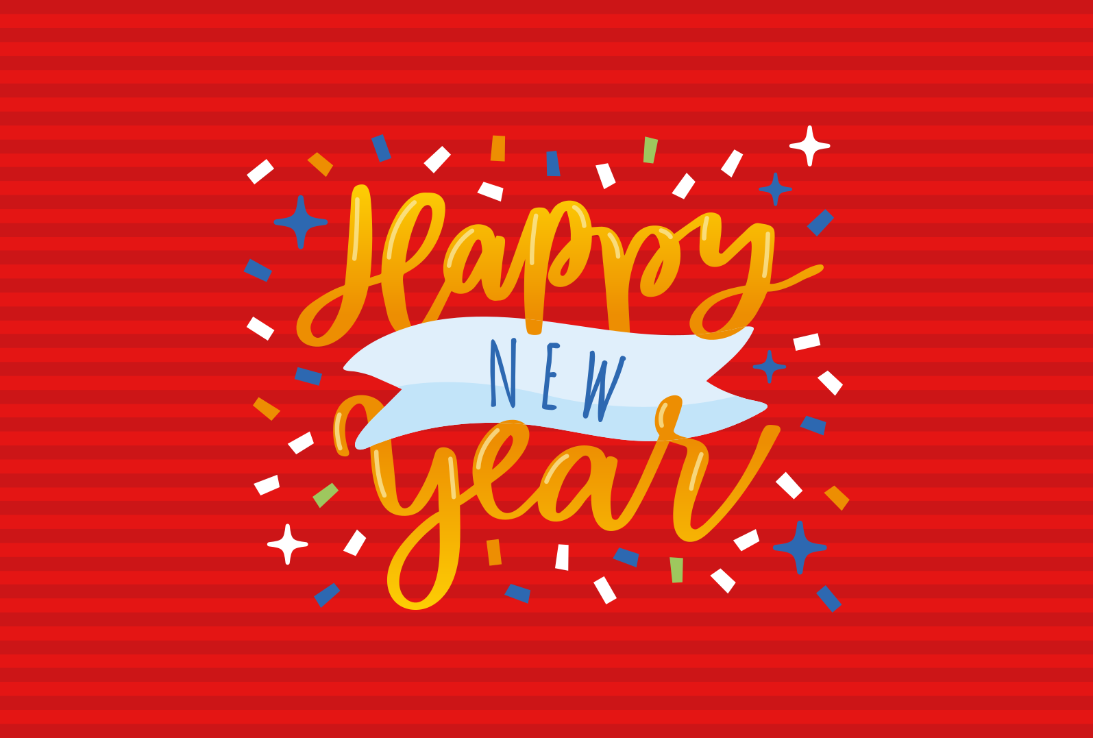 Ladrilhos do hall de entrada do banner de ano novo - TenStickers