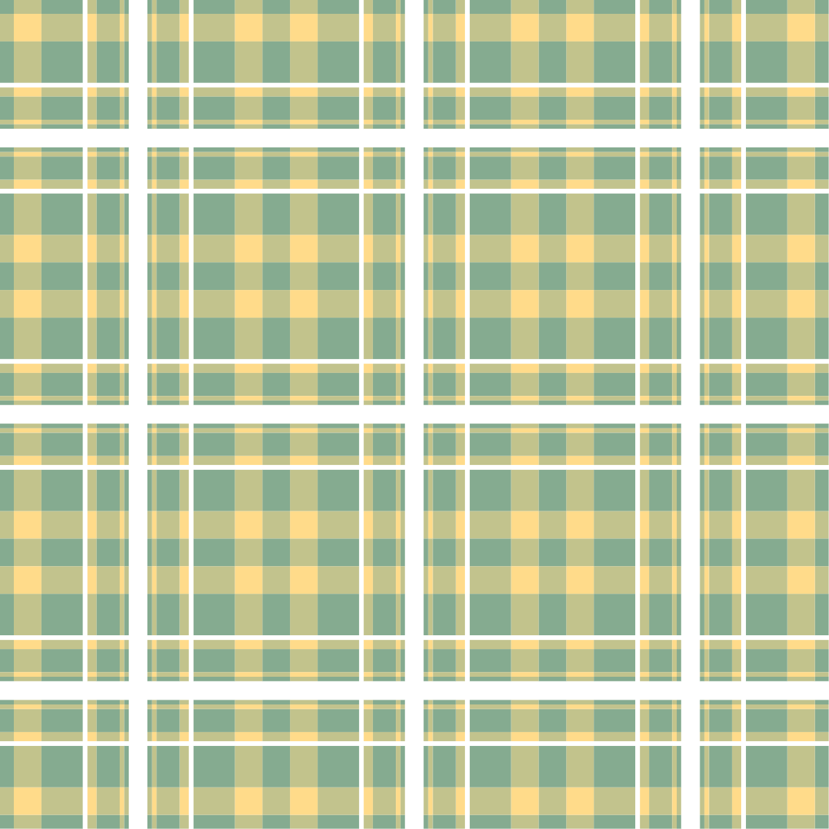 Tapete de quarto com padrão guingão branco e amarelo - TenStickers