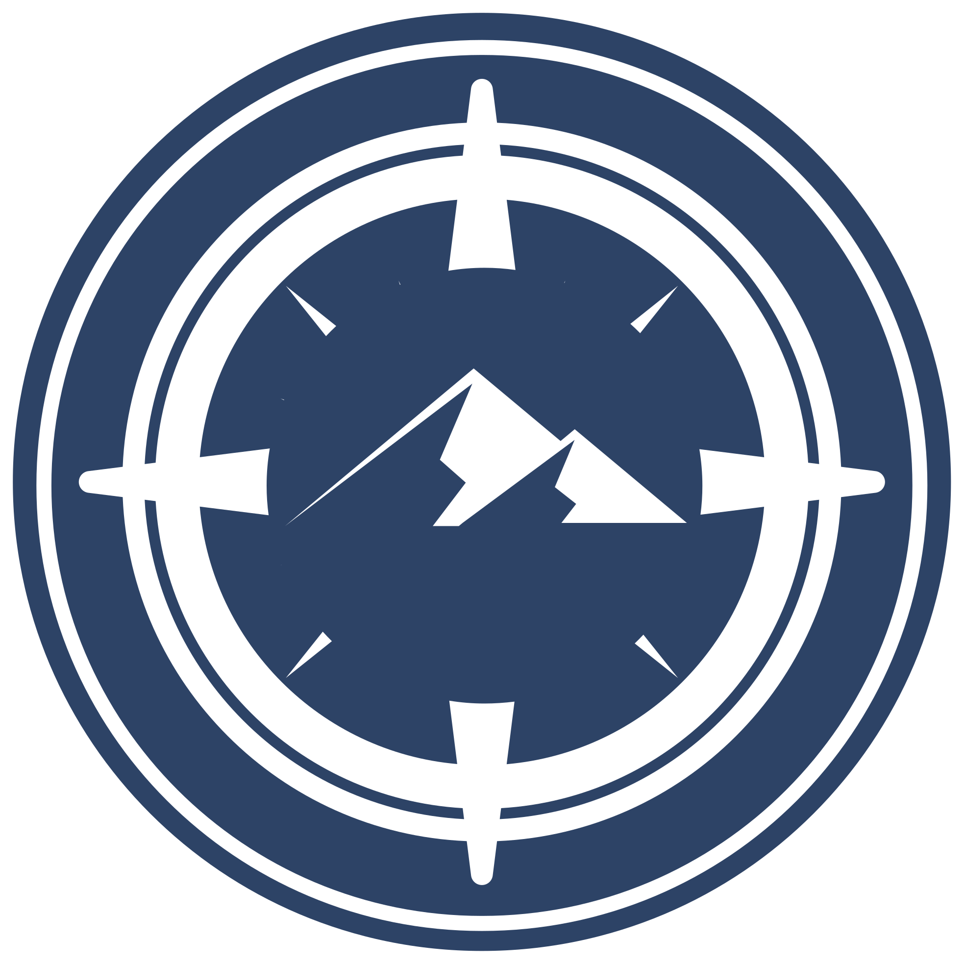 Bússola redonda com tapete moderno de montanhas - TenStickers