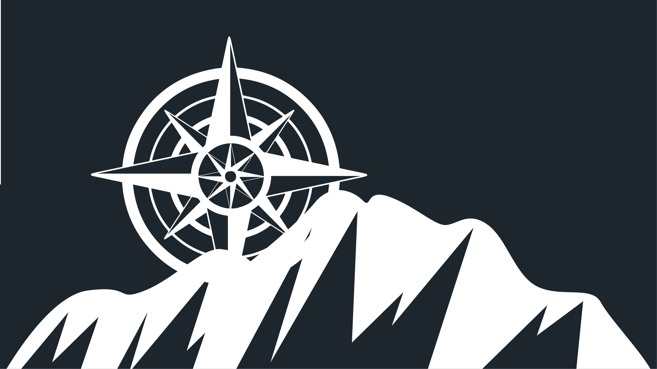 Tapete vinílico moderno arte da montanha da bússola - TenStickers