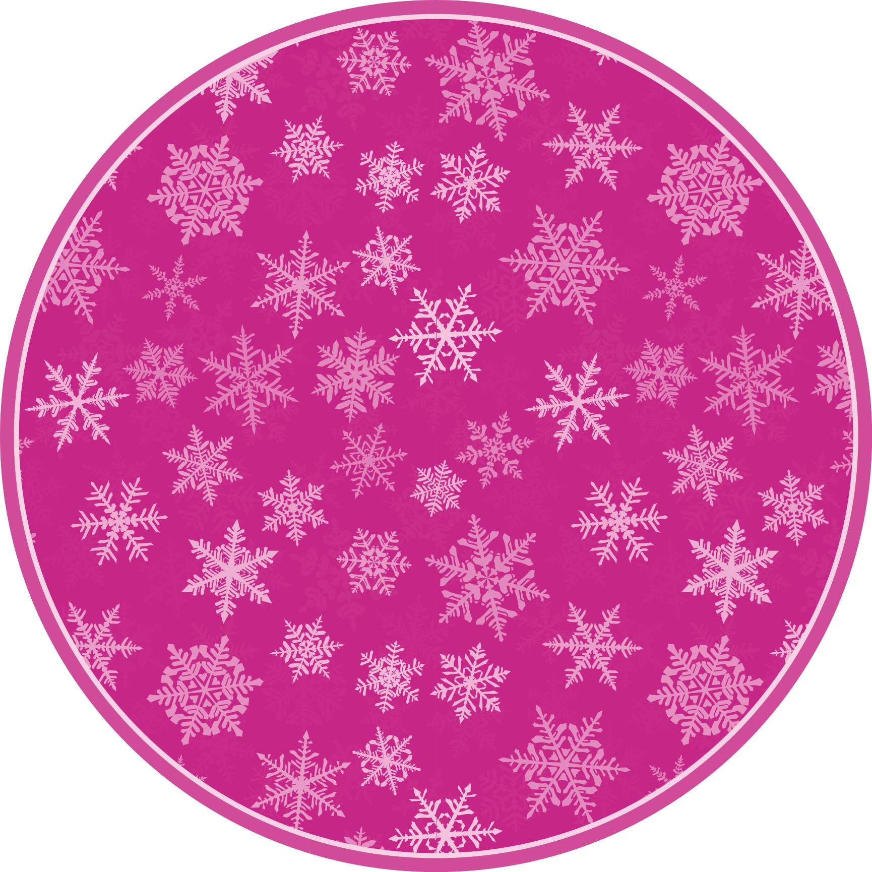 Tapete vinílico do Natal padrão de floco de neve rosa - TenStickers