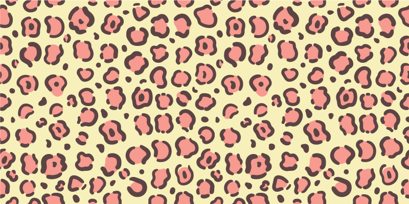 Tapete de quarto de leopardo amarelo e rosa - TenStickers