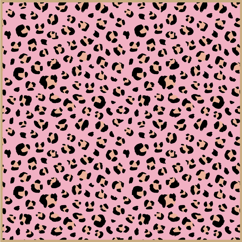 Tapete de quarto com estampa de leopardo preto e rosa - TenStickers