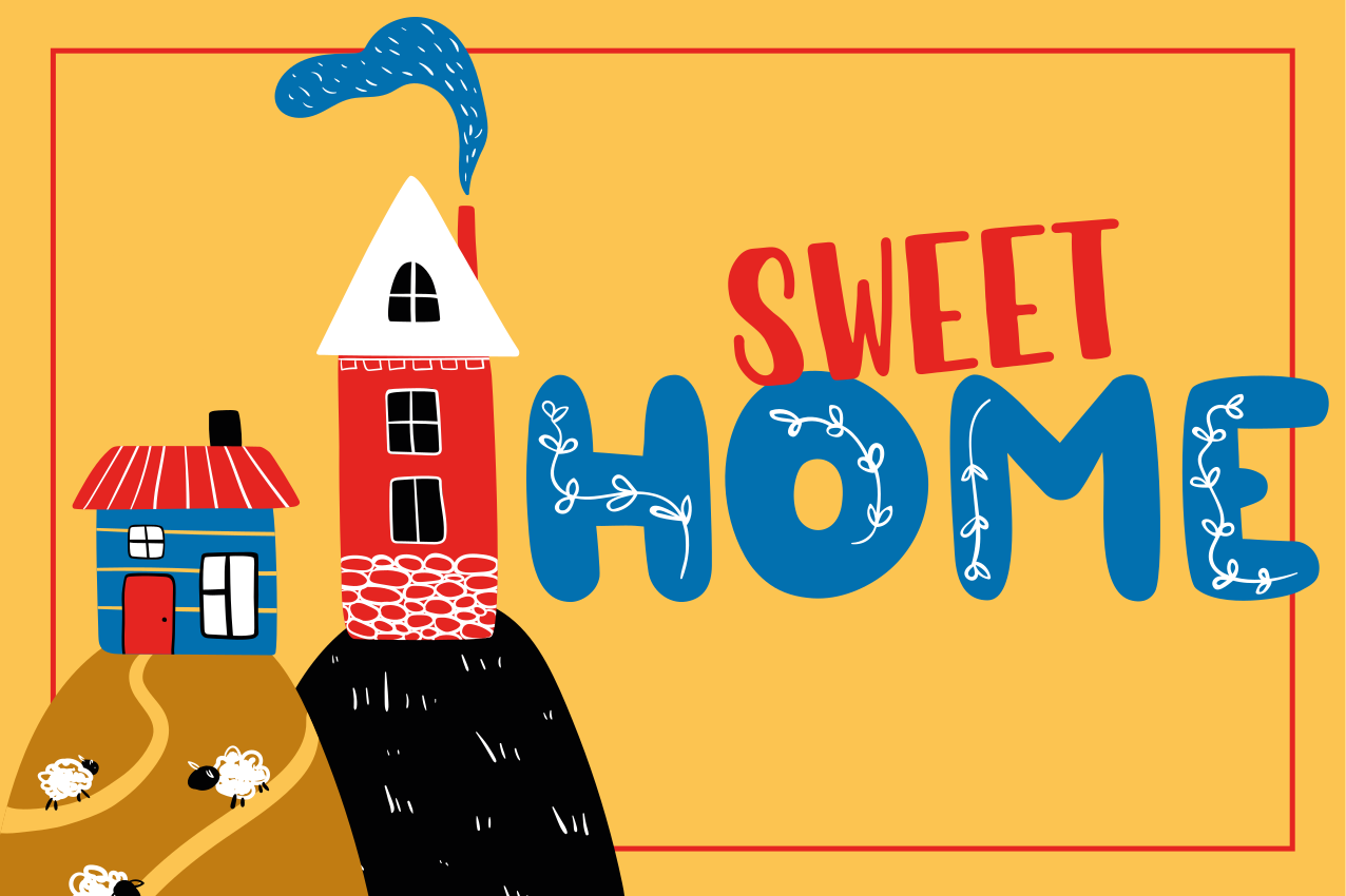 Tapete vinílico hall de entrada doce lar - TenStickers